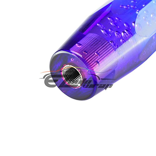 EZAUTO WRAP Shift Knob Stick Crystal Transparent Bubble Purple Blue Throw Gear Shifter 10cm - color: Blue Purple, size: 10cm