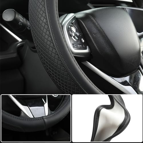 West Llama Customized Auto Car Steering Wheel Cover for Dodge RAM 1500 2500 3500, 15.5-16 inch(Black-Large Size) - color: C-Black
