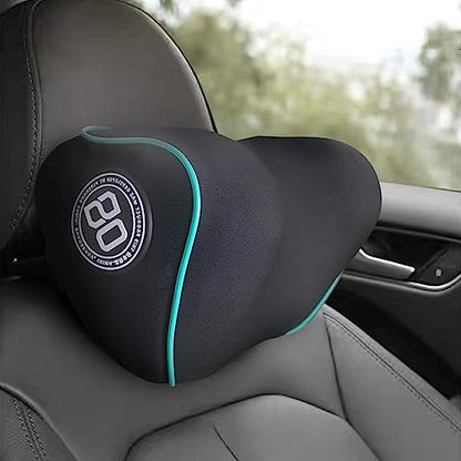 Really Soft Car Headrest Pillow, Car Pillow for Driving with Adjustable Strap, 100% Memory Foam Neck Pillow, Breathable Removable Cover & Ergonomic Design - Travel Car Neck Pillow(Lightblue Side Rope) - color: Blue