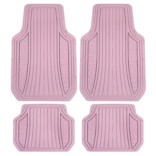 Hello Kitty Car Mats 4pc Floor Mats for Cars Trucks SUVs Pink Car Floor Mats for Women Men Accessories Rubber Heavy Duty Cute Non-Slip Always Front Rear Hello Kitty Cars Accessories Pink - color: Rubber・Hello Kitty・Stawberry Milk Pink