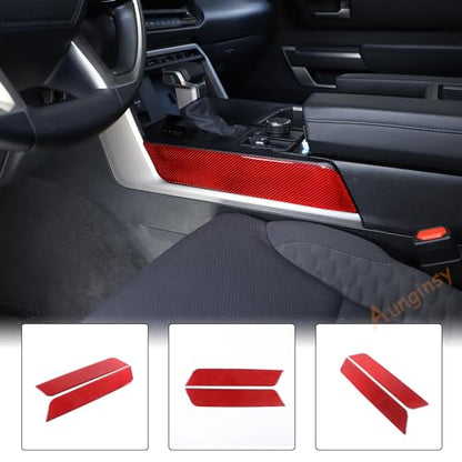 Aunginsy Inner Center Console Gear Control Panel Side Strip Cover Trim Compatible with Toyota Tundra/Sequoia 2022-2024 Car Center Console Gear Box Side Panel Protect Sticker Moulding Strip Accessories - size: Center Console Gear Control Panel Side Strip T