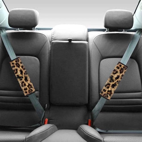 Dolyues Cheetah Print Seat Belt Covers Women Car Seat Straps Protector Trendy Car Accessories Universal Fit Most Car SUV and Truck - color: Cheetah Print Pattern