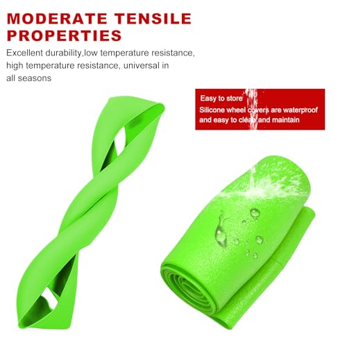 DXNQ Car Steering Wheel Cover, 13 to 14.17 inches Anti-Slip Silicone Steering Wheel Protector, Soft Flexible Shock-Absorbent Steering Wheel Protective Cover for Most Car Models (Green) - color: Green