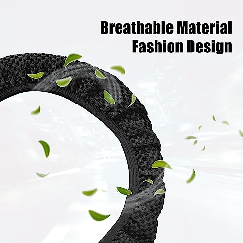 X AUTOHAUX Steering Wheel Cover Universal Elastic Stretch Antislip Breathable Microfiber Ice Silk Interior Trim Wheel Protector for Car Truck SUV Black - color: Black
