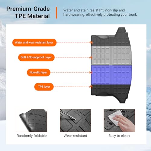 powoq Non-Hybrid Trunk Mat Compatible with 2018-2023 Subaru Crosstrek/XV Cargo Mat Impreza Hatchback Cargo Liner Replacement for 2018-2023 Subaru Crosstrek Accessories (Rear Trunk Mat)