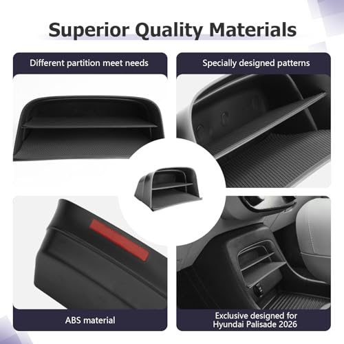 LUWU Center Console Organizer Compatible with 2026 Hyundai Palisade Calligraphy Accessories Armrest Console Organizer 2026 Palisade Front Center Under Screen Storage Tray (ONLY for 7-Seat)