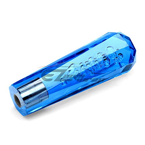 EZAUTO WRAP Shift Knob Stick Crystal Transparent Bubble Blue Throw Gear Shifter 15cm - color: Blue, size: 15cm