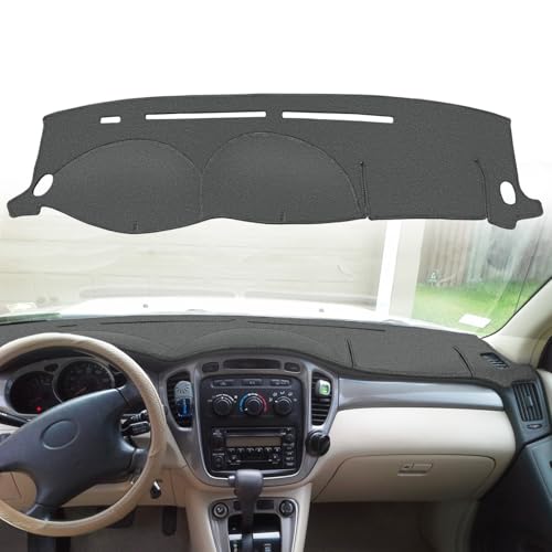 Dash Cover Mat Custom Fit for Toyota Highlander Dashboard Pad Cap Carpet Protector K344 (Dark Gray) - color: Dark Gray