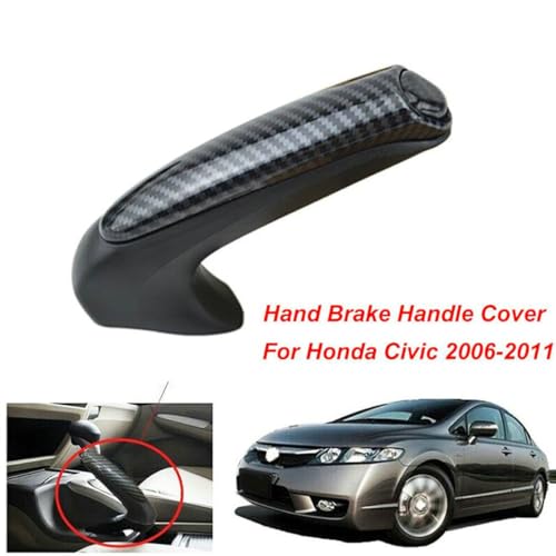 Parking Brake Grips Handle Cover Carbon Fiber Print Front Hand Brake Protector Interior Trim for Honda Civic Coupe Sedan 2006 2007 2008 2009 2010 2011