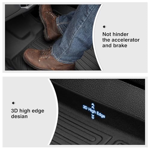 Floor Mats for 2018-2024 2025 Chevy Chevrolet Traverse 7 Seater Accessories All Weather Floor Liner 3D TPE Floor Mat Heavy-Duty Floor Liners((Only for with 2nd Row Bucket Seat) - size: 2)Chevrolet Traverse 7 Seat｜18-25｜1st to 3rd Row