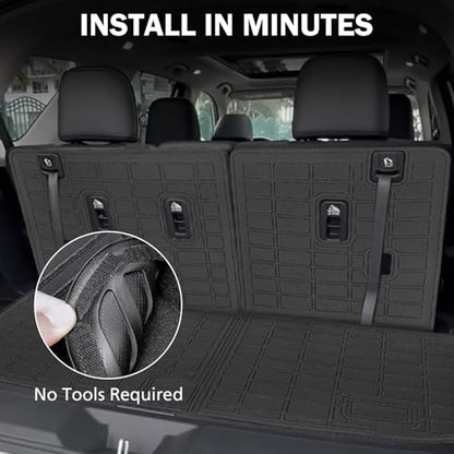 Cargo Liner for 2023-2026 Honda Pilot, Full Set Trunk Mat with Backrest Cover & 2nd Row Seat Protector, Waterproof TPE All Weather Cargo Mat, Pet & Kid Protection Accessories - size: for pilot 2024+