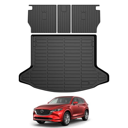Mixsuper Cargo Liner for Mazda CX-5 CX5 2017-2024 2025, All Weather Trunk Mat Backrest Mat TPE Back Seat Cover Protector for CX5 Accessories - size: 17-25 |CX-5| Cargo & Backrest Mat