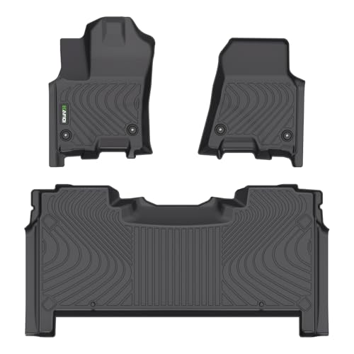 HAFIDI® Floor Mats Fit for 2025 2026 Dodge Ram 1500 Crew Cab Under-seat Storage, All Weather Protection TPE Anti-Slip Automotive Floor Liners, Fits 1st & 2nd Row Full Set Custom Accessories, Black - style: 10) For Ram 1500 Crew Cab 2025 2026 Floor Mats