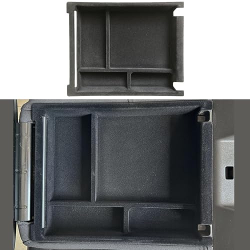ruihe Black Flocking Center Console and Armrest Organizer Fit for Chevy Silverado & GMC Sierra1500/2500/3500 2019 2020 2021 2022 2023 2024 2025