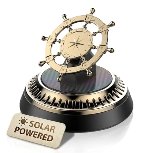 Solar Dashboard Spinner, Sun Powered Kinetic Car Diffuser Decoration, Automotive Accessories, Home Office Desk, Spring Birthday Gift Exchange, Fragrance & Aroma Cores Sold Separately (Captain's Wheel) - color: Captain's Wheel
