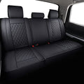 LUCKYMAN CLUB 2022-2025 2026 Tundra Pickup Trucks Car Seat Covers X05-T3-2 Rear-only, Fit Crew/Crewmax/Extended/Double Cab with Water Proof Faux Leather (Black Rear) - color: Black, size: 2002-2026 Rear-Only