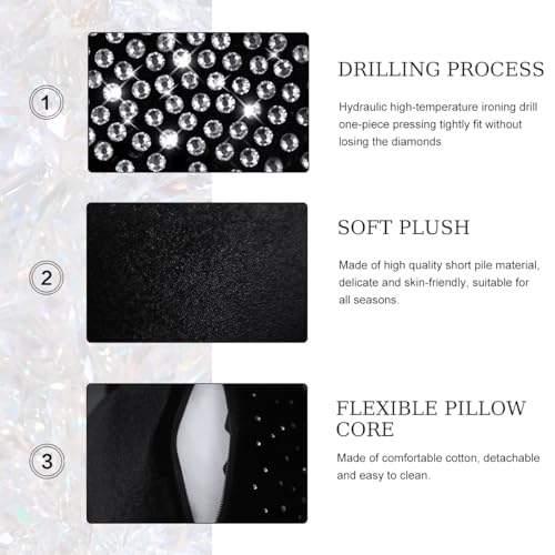 Bling Car Seat Neck Pillow, Soft Bling Bowknot Headrest Neck Support Rest Cushion, Neck Relax Head Rest Auto Pillow with Crystal Rhinestone for Women, Car Accessories (Pink) - color: Pink