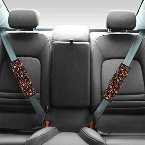 Dreaweet Mushroom Seatbelt Covers for Women Soft Comfort Seat Belt Cover Pad 2 Pack Cute Car Accessories Seatbelt Cushions Universal Car Seat Shoulder Strap Pads - color: Mushroom