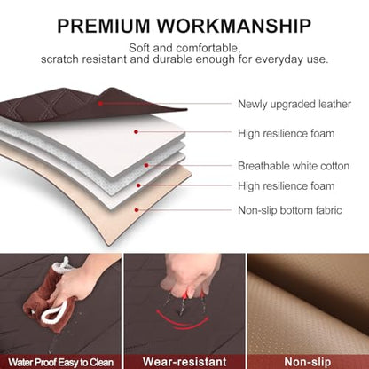 BEITK 1 Pack Leather Front Car Seat Cover Bottom Car Seat, Anti-Slip and Full Wrap Driver Car Seat Protectors, Luxury Waterproof Bottom Auto Seat Cushion Pad Mat for Most Vehicles(Coffee) - color: coffee-1pcs