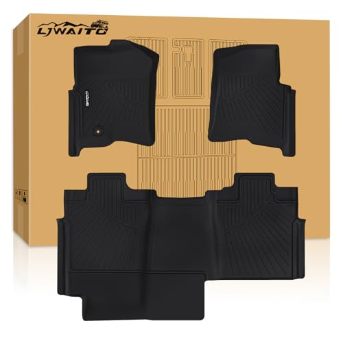 Floor Mats for Ford F-150 2004-2008 SuperCrew Cab&2006-2008 Lincoln Mark LT Crew Cab, All Weather Protection TPE Front and Rear Row Floor Liners for Ford F150 Accessories car mats -Black - size: For 2004-2008 F-150 floor mat