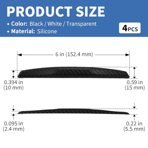 4PCS Car Door Edge Guards Universal 3D Carbon Fiber Texture Anti-Collision Scratch Protector Strips Flexible Silicone Trim with Nano Adhesive for Sedan SUV Truck Black - color: BLack