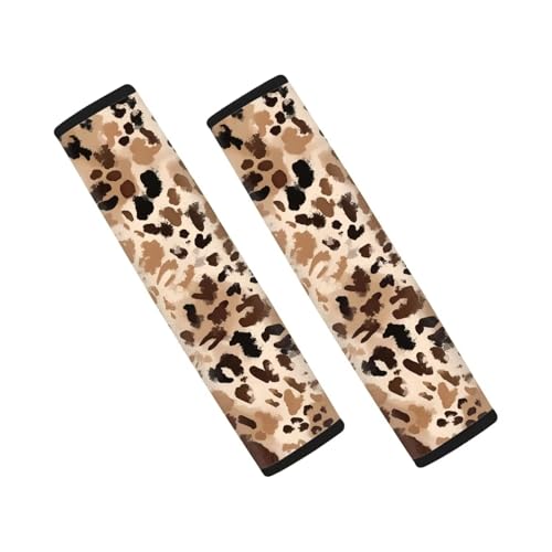 Dreaweet Cheetah Print Seatbelt Covers for Women 2 Pack Seat Belt Cover Pad Brown Leopard Print Car Accessories Comfortable Car Seat Shoulder Strap Pads Universal Fit for SUV Trucks Sedan - color: Cheetah Print