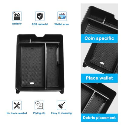 EDBETOS Center Console Organizer Compatible with 2023-2026 Honda Pilot, 2024 2025 2026 Ridgeline/Passport Insert Tray Secondary Storage Armrest Box ABS Plastic Material, Black - color: Black