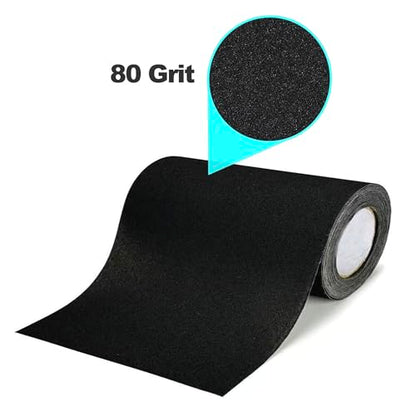 Dog Nail Scratch Board Sandpaper | Self-Adhesive Door Protector from Dog Scratching | Durable Scratch Pad Strips for Dogs | Alternative to Nail Trimmers & Grinders (10in x 10ft) (Black)