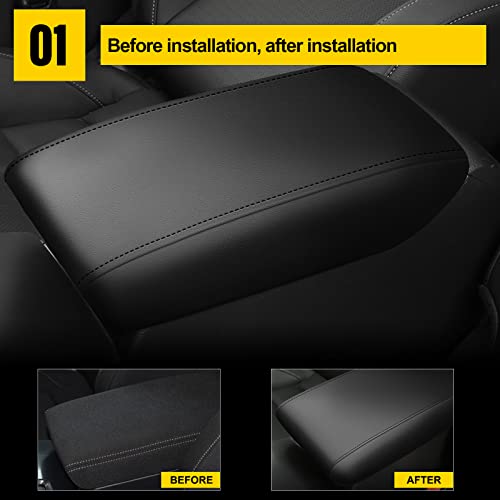AOMSAZTO Armrest Cover for Civic Honda 2012-2015 Black Center Console Pad for Civic - color: Black Line