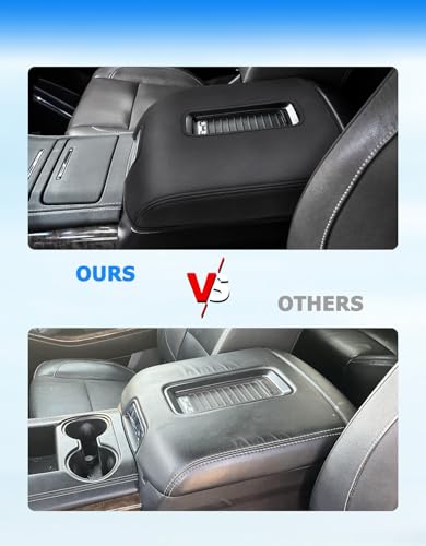 Center Console Armrest Cover for GMC Sierra & Chevrolet Silverado 2014-2018, Tahoe & Yukon & Suburban 2015-2020, Bucket Seat, Car Armrest Protector, Scratchproof, Black