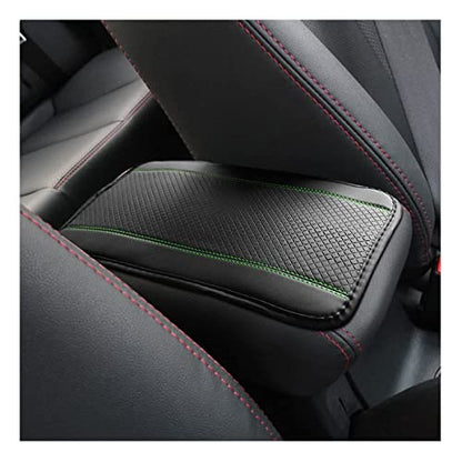 Ziciner Car Center Console Armrest Pad, 12.6X 7.2 Inch PU Leather Waterproof Auto Armrest Seat Box Cover Protector, Universal Car Interior Accessories (Black & Green) - color: Black & Green