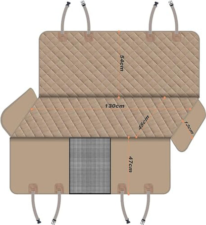 GXT Dog Back Seat Cover Protector for Cars SUV and Trucks with Mesh Window, Scratchproof Nonslip and Waterproof Material - color: Dark Khaki, style: Seat Cover Only