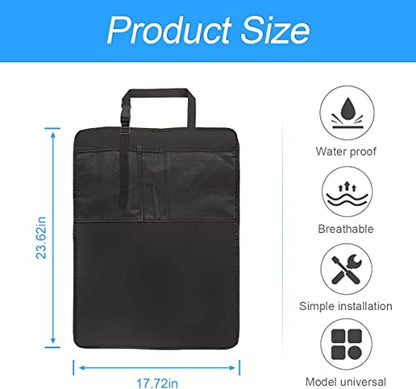 XINLIYA Heavy Duty Kick Mat, 2 Pack Car Seat Back Protectors, Upgraded Waterproof Fabric, Car Back Seat Cover for Kids, Pets with 3 Reinforced Mesh Storage Pockets