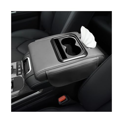 Car Center Console Armrest Pillow, Multifunctional Armrest Box Cover with Cup Phone Tissue Holder & Side Pockets, Waterproof Leather Middle Console Cushion for Most Vehicles (Gray, Normal) - color: Gray, size: Normal