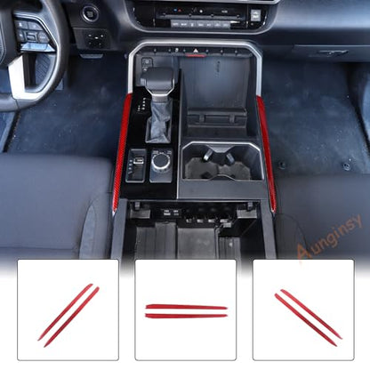 Aunginsy Inner Center Console Gear Control Panel Side Strip Cover Trim Compatible with Toyota Tundra/Sequoia 2022-2024 Car Center Console Gear Box Side Panel Protect Sticker Moulding Strip Accessories - size: Gear Control Panel Side Strip Trim