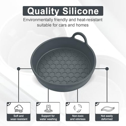 SINGARO Car Cup Holder Coaster, 4PCS Silicone Cup Holder Insert, Universal Non-Slip Cup Holders, Car Interior Accessories for Women and Man, Grey - color: Gray