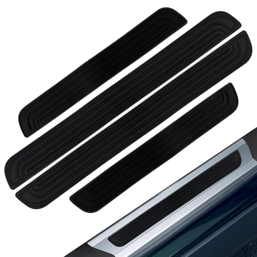 4PCS Car Door Sill Protector, Car Door Edge Guards, Anti-Scratch Rubber Auto Sill Protection Trim, Auto Accessories Waterproof Threshold Cover Strips for Most Vehicles (Black, 6cm Wide) - color: Black, size: 6cm wide