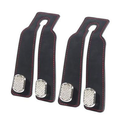 Purse and Bag Hook for Car, Zinc Alloy Seat Headrest Hooks, Upgraded Leather Cute Car Seat Back Purses Hanger and Bags Holder (Black Diamond, 2Pack) - color: Black Diamond