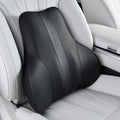 Coverado Lumbar Support Pillow for Car, Ergonomic Memory Foam Back Pillow for Office Chair, New Back Cushion for Pain Relief, PU Leather Car Lumbar Support for Driving Seat - BK