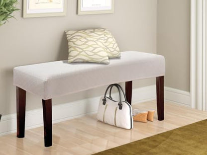 Fuloon Stretch Jacquard Dining Bench Cover - Anti-Dust Removable Bench Slipcover Washable Seat Cushion Protector for Bedroom, Kitchen, Hotel, Banquet (Pale Beige) - color: Pale Beige