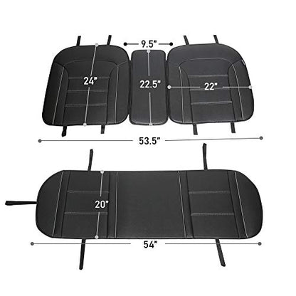 FH Group Back Seat Faux Leather Seat Cushion - Universal Fit, Rear Seat Covers for Cars with Rear Split Bench, Car Seat Cover for SUV, Sedan, Van, Red - color: Red - Rear Set