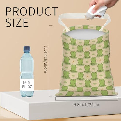 Hanging Car Garbage Bag, Cute Car Trash Can Bag, Automotive Accessories for Women Men Cute Green Frogs - color: Cute Green Frogs
