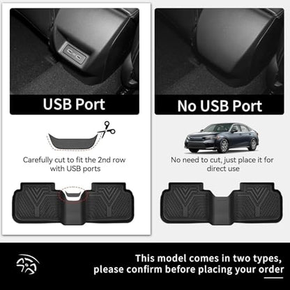 YITAMOTOR Floor Mats &Trunk Mat Fit for 2022-2026 Honda Civic Sedan (Not for Hatchback) / 2023-2026 Acura Integra TPE All Weather Custom Fit Car Liners Accessories, 1st & 2nd Row & Cargo Liner - style: 22-26 Honda Civic floor mats & cargo mats