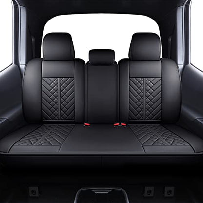 Tomatoman Tacoma Car Seat Covers Compatible with Toyota Tacoma Truck 2005-2024 2025 2026 Access Crew Double Cab TRD Sport Offroad Limited SR5 V6 Cushions(Full Set/Black) - color: Full Set/Black