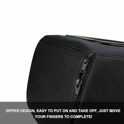 GXARTS Jump Seat Armrest Cover Black Compatible with Chevy Silverado Tahoe Avalanche Suburban GMC Sierra Yukon Yukon XL 2007 2008 2009 2010 2011 2012 2013 2014 Center Console Cover with Zipper Design - color: Black