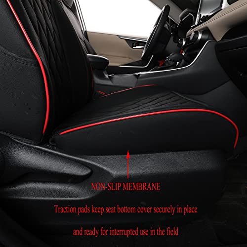 EKR Custom Fit CX5 Car Seat Covers for Select Mazda CX-5 Touring,Grand Touring 2013 2014 2015 2016 - Leatherette (Black with Red Piping) - color: Leather (Black with Red Piping), size: 2013-2016 CX-5 Touring