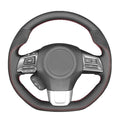 MEWANT Hand Sewing Breathable Car Steering Wheel Cover for Subaru WRX 2015-2021 / WRX STI 2015-2021 Steering Wheels Accessories for Subaru WRX (STI) - color: style-03:PU leather + suede + red thread