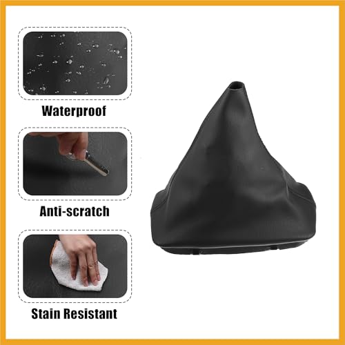 Car Shift Boot Cover Gear Shift Knob Handbrake Gaiter Boot PU Leather for Mercedes-Benz C-Class W204 2008-2013 Replacement