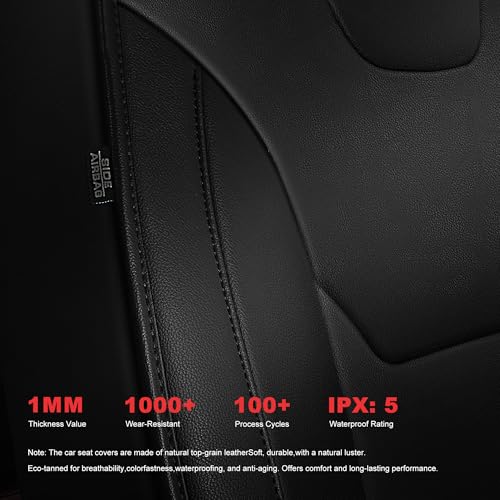 TTX LIGHTING Custom Fit Seat Covers for Ford Fusion 2013-2020 Full Set 5 Seats Premium Waterproof Faux Leather Airbag Compatible Black, Ford Fusion Seat Protector - size: 16.Fusion 2013-2020 5 Seat Full Set