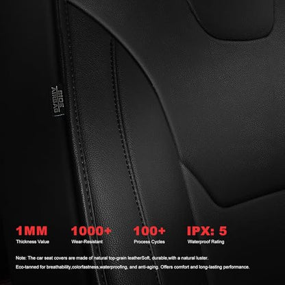 TTX LIGHTING Custom Fit Seat Covers for Ford Fusion 2013-2020 Full Set 5 Seats Premium Waterproof Faux Leather Airbag Compatible Black, Ford Fusion Seat Protector - size: 16.Fusion 2013-2020 5 Seat Full Set